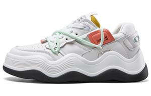 Низкие стильные скейтерские кроссовки женские YEARCON, бежево-черные