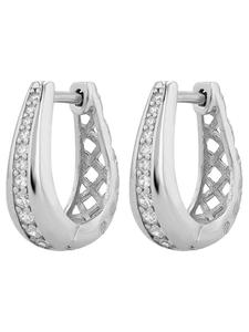 Adeliás Детские серьги - серьги-кольца на шарнирах из серебра 925 пробы с кубическим цирконием в серебряной оправе