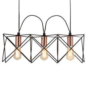 Подвесной светильник searchlight Anthea II, сталь - 3-пламенная