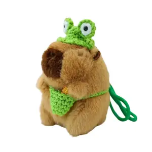 Вязаная капибара разноцветная веревочная кукла плюшевый брелок 13см высота Handsome