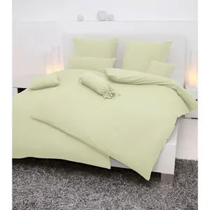 Постельное белье Janine «PIANO 0125», из мягкого хлопка, из 100 % хлопка, с застежкой-молнией, легкое в уходе, тонкая нить, не гладить, регулирует температуру, сертифицировано MADE IN GREEN, цвет lind