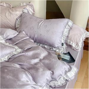 ADOVZ Комплект постельного белья Princess из натурального волокна, жаккард с рюшами