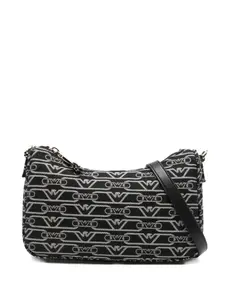 Сумка через плечо с логотипом и монограммой EMPORIO ARMANI, черный