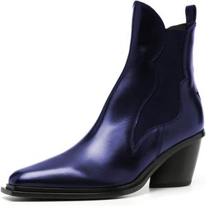 Женские ботильоны FOWT с круглым носком, на низком толстом каблуке, короткие, на резинке, повседневная уличная обувь, размеры 4-16 US, Navy