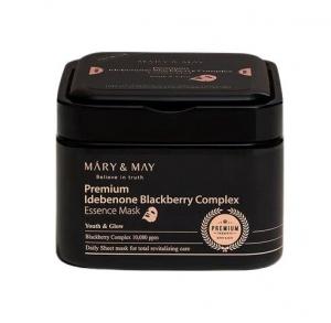 Тканевые маски, 20 шт. Mary&May, Premium Idebenon Blackberry Complex Ampoule Mask, Mary & May