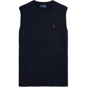 Вязаный майка из хлопка Polo Ralph Lauren, темно-синий