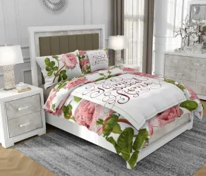 Постельное белье 160x200 см + 2x70x80 см, 3-х частей, 100% хлопок, сатин, молния, цветочный рисунок, разноцветный - | So.9062 SOVIO