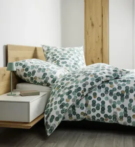 Комплект постельного белья Janine Design из тонкой фланели DAVOS 65176, цвет лесной зеленый, размер 155x200+80x80 Original Janine