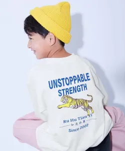 Футболка с длинным рукавом и крупным силуэтом дьявольской лабрадорши, Детская одежда. Размер 26SS Devirock, цвет 009-Back Logo-Off White