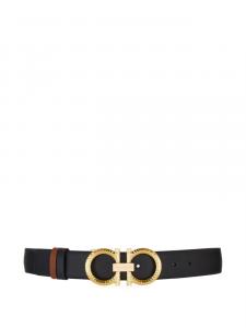 Ferragamo ремень с пряжкой Gancini, черный