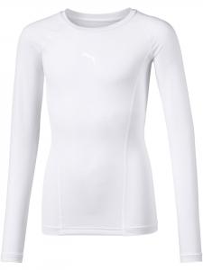 Футболка LIGA Baselayer Tee Longsleeve Jr белого цвета Puma