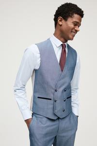 Костюмный жилет приталенного кроя и декоративной отделкой Next, синий