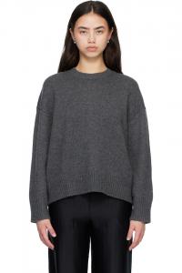 Loulou De Saison Серый свитер из кашемира оверсайз