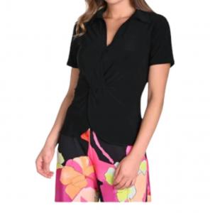 Топ из трикотажного вязанного материала черного цвета Frank Lyman