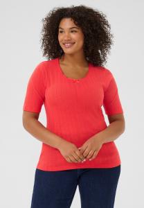 Футболка Kaffe Curve KCVIANNA, Hibiscus/Red
