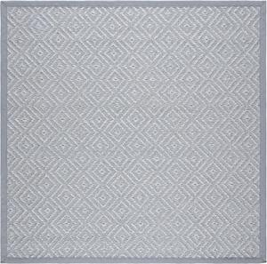 Ковер SAFAVIEH, 244 x 244 см, Natural Fiber Collection, Light Grey & Grey, дизайн с деревенской фермерской каймой из сизаля, простой уход, идеален для помещений с высокой проходимостью в гостиной, спальне (NF154B)