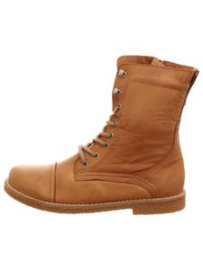 Женские теплые ботинки на плоской подошве со шнуровкой - Женские ботильоны коричневого цвета Esgano