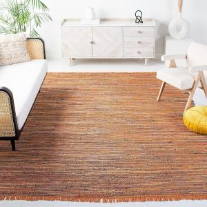 Ковер SAFAVIEH, 244 x 305 см, - Rag Collection - большой - Gold & Multi, ручной работы из хлопка, богемный полосатый узор, идеально для гостиной, спальни, офиса, столовой (RAR127N)