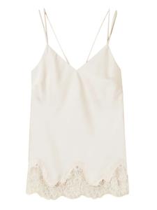 Топ с кружевной отделкой TWINSET, белый