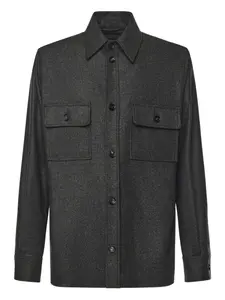 Рубашка-куртка из чистой шерсти Loro Piana, черный