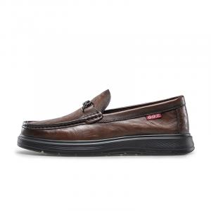 KANGNAI Мужские повседневные туфли мужские низкие топы коричневые, цвет Brown