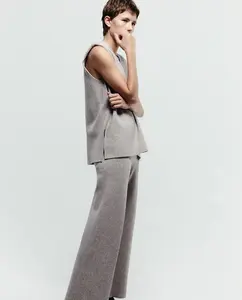 Широкие длинные брюки Sfera, коричневый