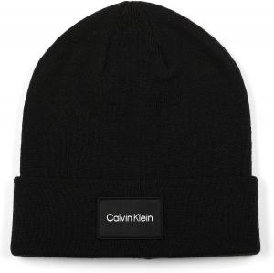 Мужская тканая шапочка-бини Calvin Klein с нашивкой, Black