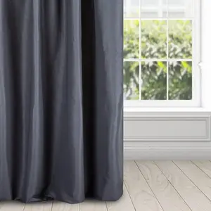 Штора ESSME, цвет темно-синий, 140x270 см, присборенная лента, карман на штанге. Eurofirany