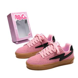 Износостойкие низкие кроссовки для скейтбординга, увеличивающие рост, унисекс ABCIO, Rubber Pink