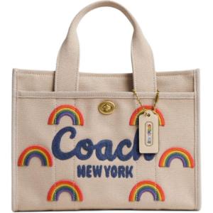 COACH Сумка холщовая, сумка-шоппер, сумка для покупок, сумка через плечо, кроссбоди, женская сумка среднего размера натуральная