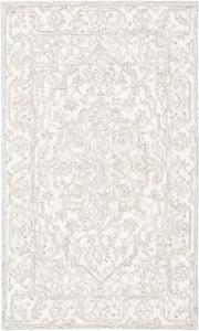 Ковер SAFAVIEH, 77 x 122 см, Trace Collection, Ivory & Natural, ручной работы из шерсти, идеален для помещений с высокой проходимостью: прихожая, гостиная, спальня (TRC302A)