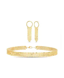 Комплект из 2-х предметов: серьги-кольца с кольчужной бахромой и кольчужное ожерелье Kensie, crystal