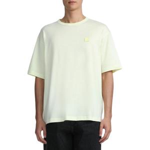 Acne Studios Футболка мужская, желто-кремовая, с круглым вырезом, умеренная посадка