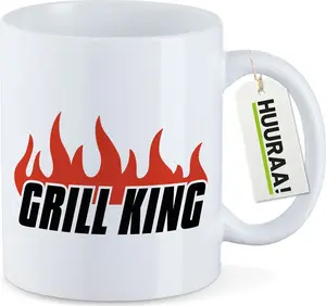Кружка Huuraa Grill King Flames Gift 330 мл White Grill King Present Hellweg Druckerei