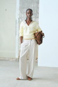 Широкие брюки из твила H&M, белый