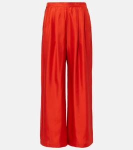 Широкие брюки из шелкового твила Isola Asceno, красный
