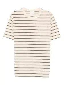 Футболка в полоску с нагрудным карманом A.P.C., бежевый