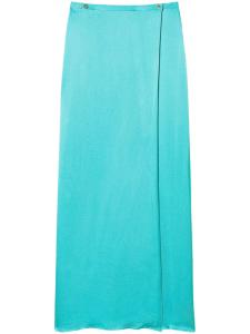 TWINSET атласная юбка макси, синий