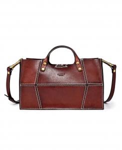 Женская большая сумка-тоут из натуральной кожи розового цвета на каждый день OLD TREND, коричневый