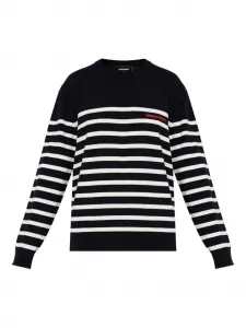 Шерстяной свитер в полоску DSQUARED2, синий
