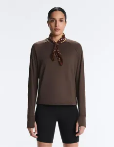 Темно-коричневая техническая футболка с длинными рукавами OYSHO