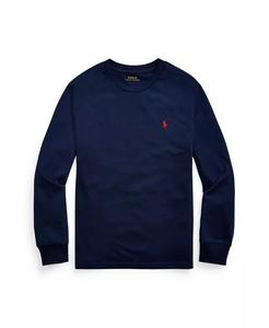 Футболка с длинными рукавами из хлопкового джерси Big Boys Polo Ralph Lauren, черный