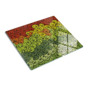 Стеклянная тарелка 60x52 см, разноцветные волны TULUP, коричневый/светло-серый