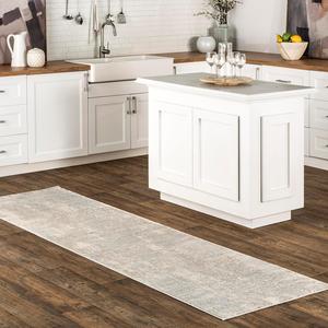 nuLOOM Alice Abstract ковер-дорожка 77 x 183 см, для гостиной, спальни, столовой, прихожей, коридора, кухни, Light Grey/Ivory