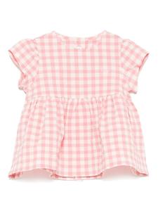 Блузка из ткани сирсакер в клетку Il Gufo, розовый