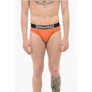 Хлопковые трусы с логотипом на поясе Dsquared2, оранжевый