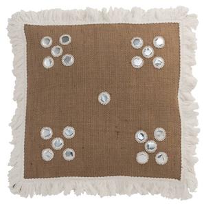 Подушка J-LINE La Palma Life, коричневый - текстиль - 45 x 10 x 45 см