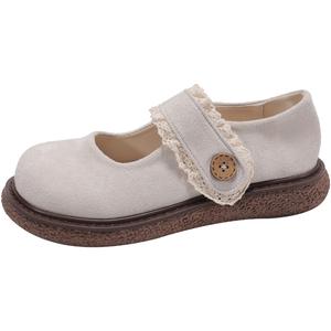 WUJI Мэри Джейн туфли женские розовые, экрю, хаки, цвет Ecru