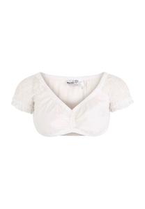 Блузка-дирндль "Элла-Сюзанна", V-образный вырез, рукава с рюшами, для женщин MarJo, белый