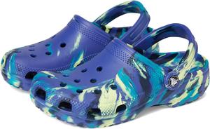 Сабо Crocs Kids Classic Marbled Tie-Dye Clog, цвет Navy/Turbo Teal